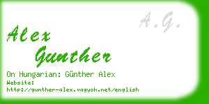 alex gunther business card